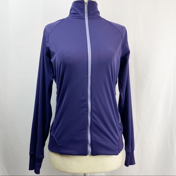 Nike Golf  Fit Dry Dark Purple Zip Up Track Jacket - Picture 1 of 6
